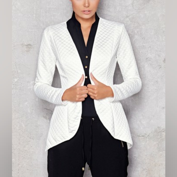 Awama Jackets & Blazers - Cream quilted blazer
